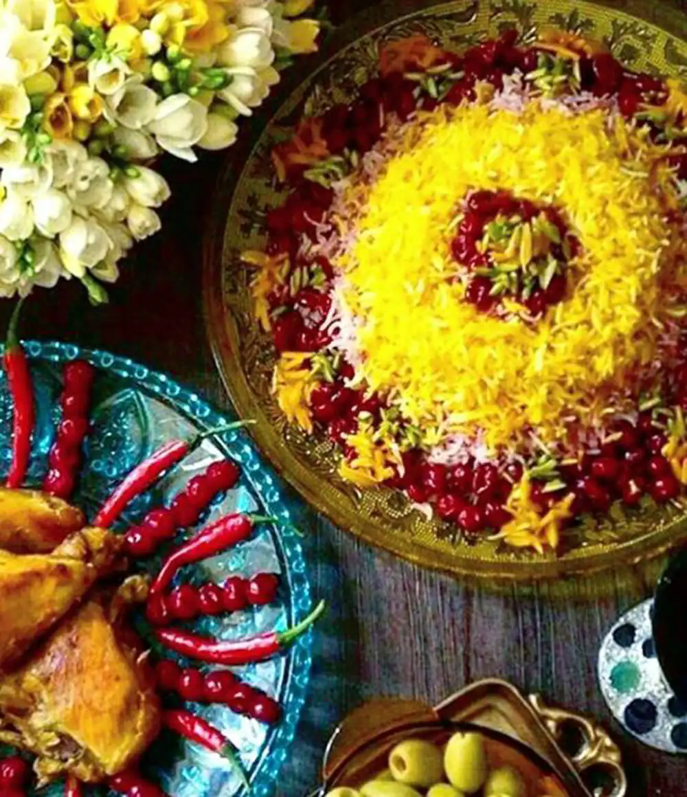 تزئین آلبالو پلو مجلسی