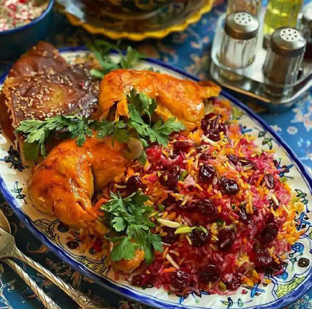 تزئین آلبالو پلو مجلسی