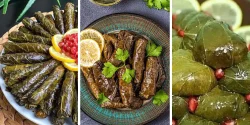 تزئین دلمه برگ مو برای مهمانی های و مجالس خاص و شیک