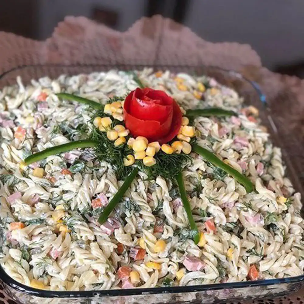 تزیین سالاد ماکارونی ساده