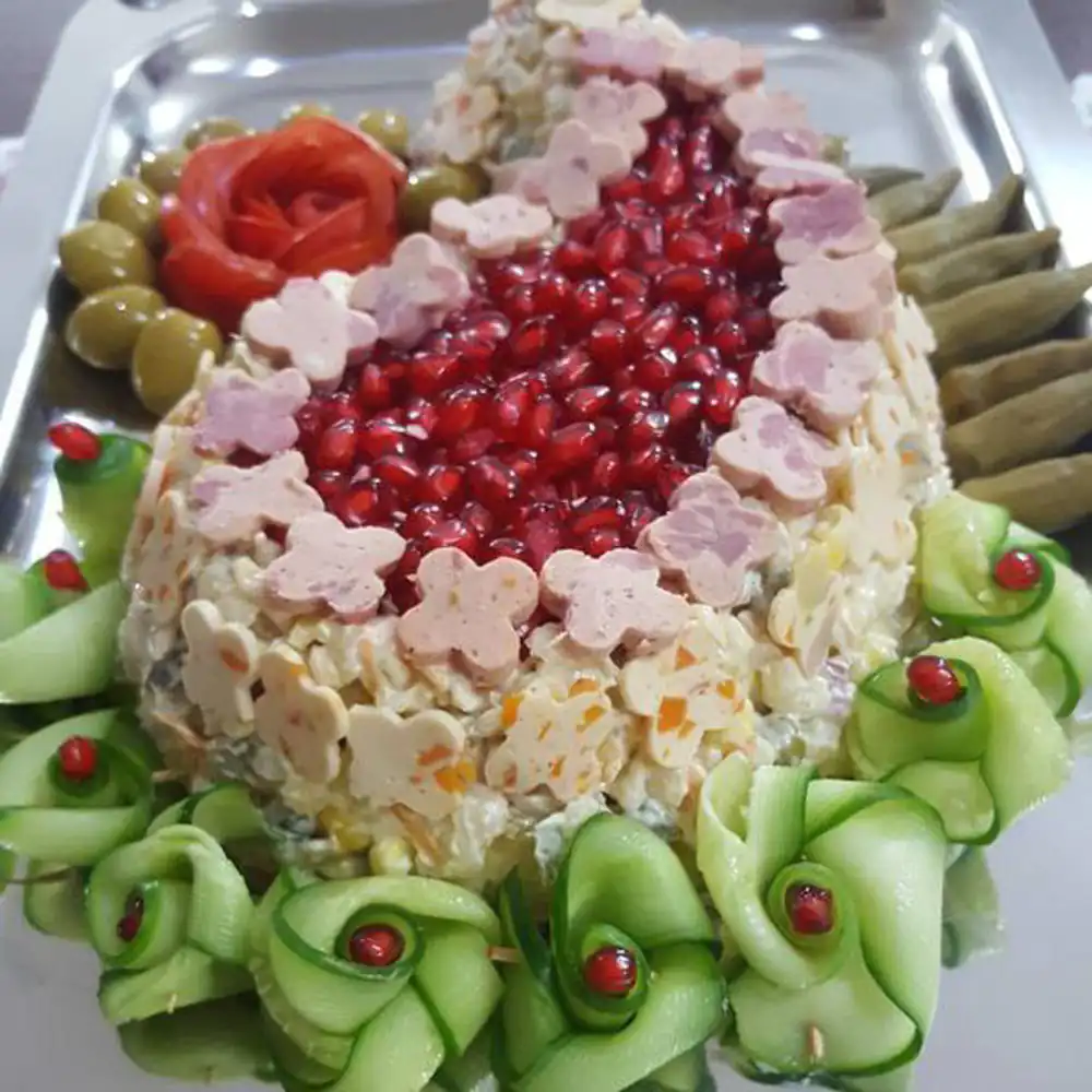 تزیین سالاد ماکارونی ساده