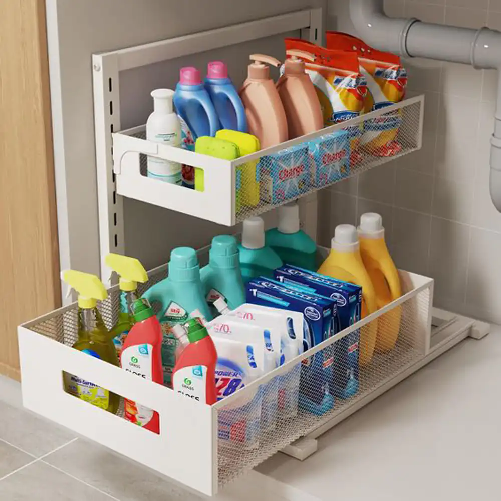 چیدمان کابینت زیر سینک ظرفشویی