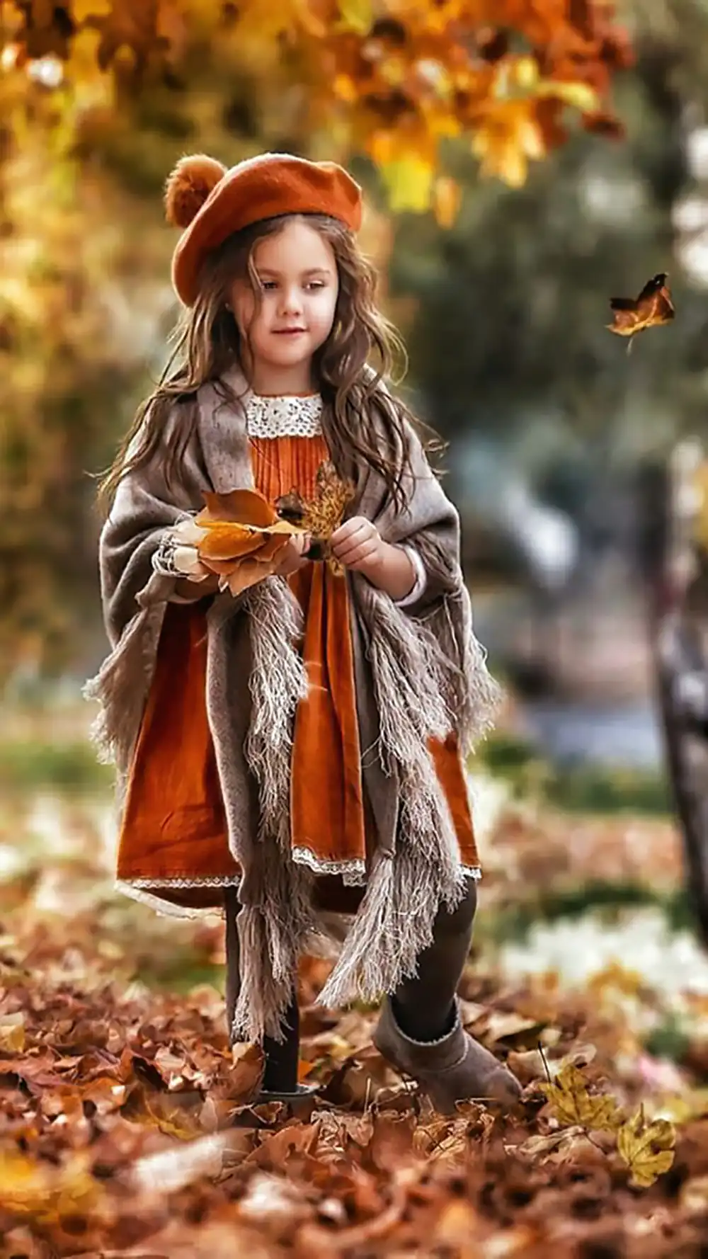ایده عکاسی پاییزی کودک