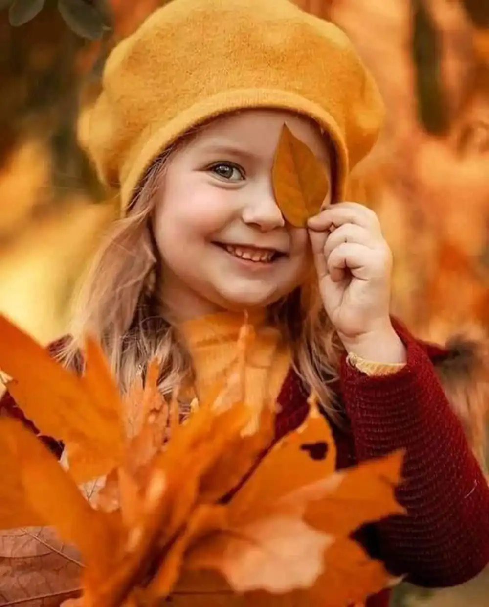 ایده عکاسی پاییزی کودک