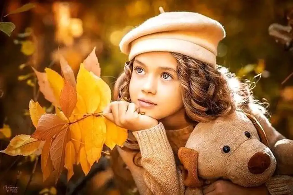 ایده عکاسی پاییزی کودک