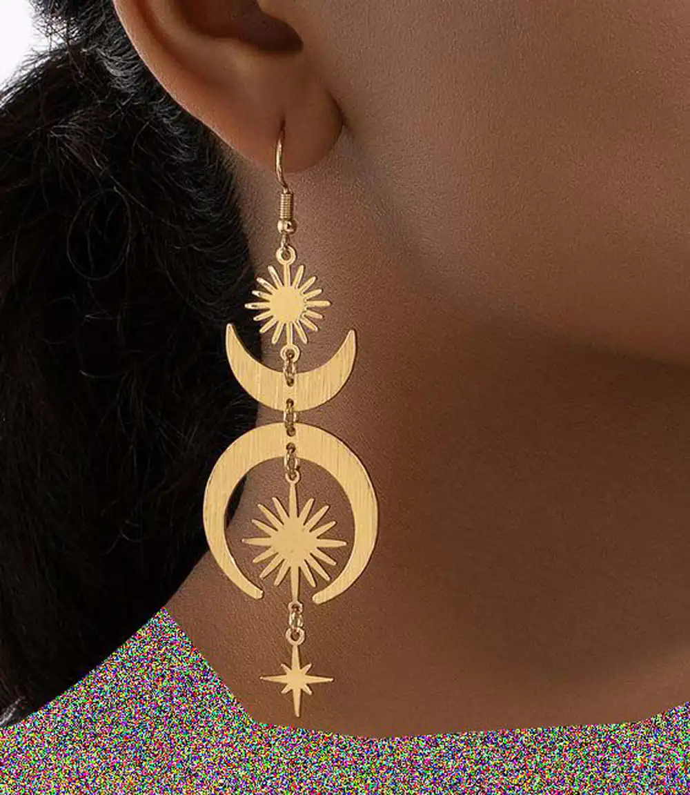 مدل گوشواره ماه بزرگ طلا