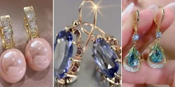 مدل گوشواره نگین دار طلا از جدیدترین ژورنالهای جواهرات امارتی