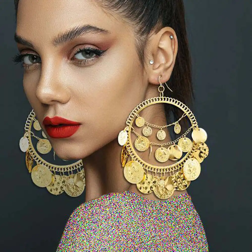 مدل گوشواره پولکی حلقه ای