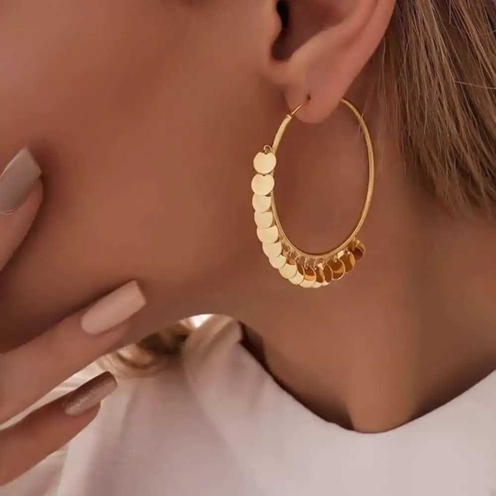 مدل گوشواره پولکی حلقه ای