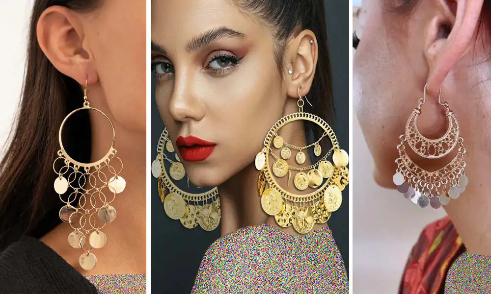 مدل گوشواره پولکی حلقه ای