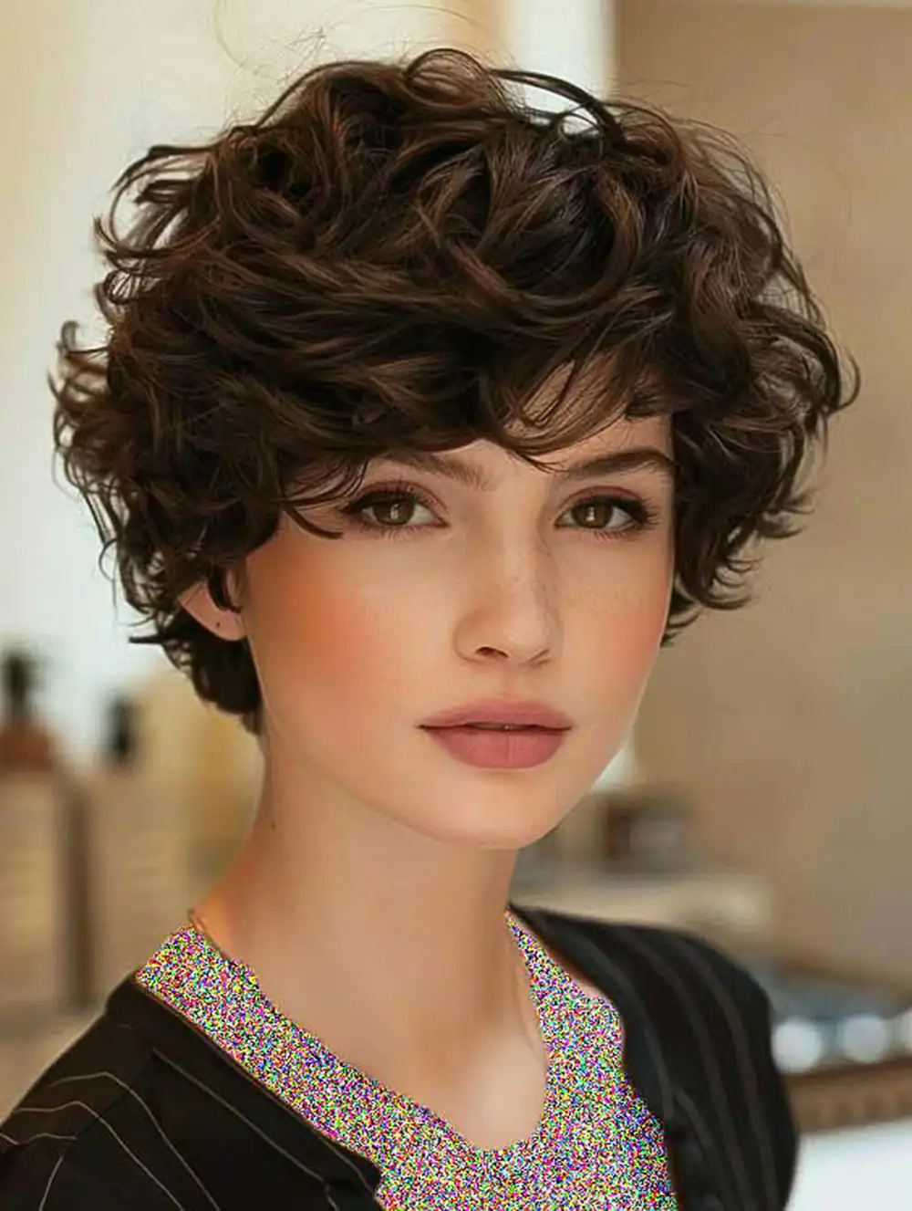 مدل کوتاهی برای موهای فر