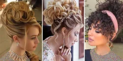 مدل شینیون بالای سر جدید و شیک برای موهای فر و موهای صاف