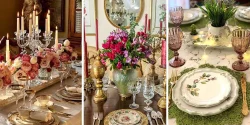 چیدمان میز ناهار خوری لوکس و لاکچری برای مهمانی های خاص