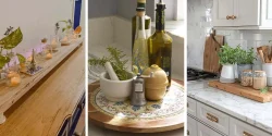 چیدمان تخته سرو روی کابینت از دیزاین های گلدان تا ست های کنار گاز