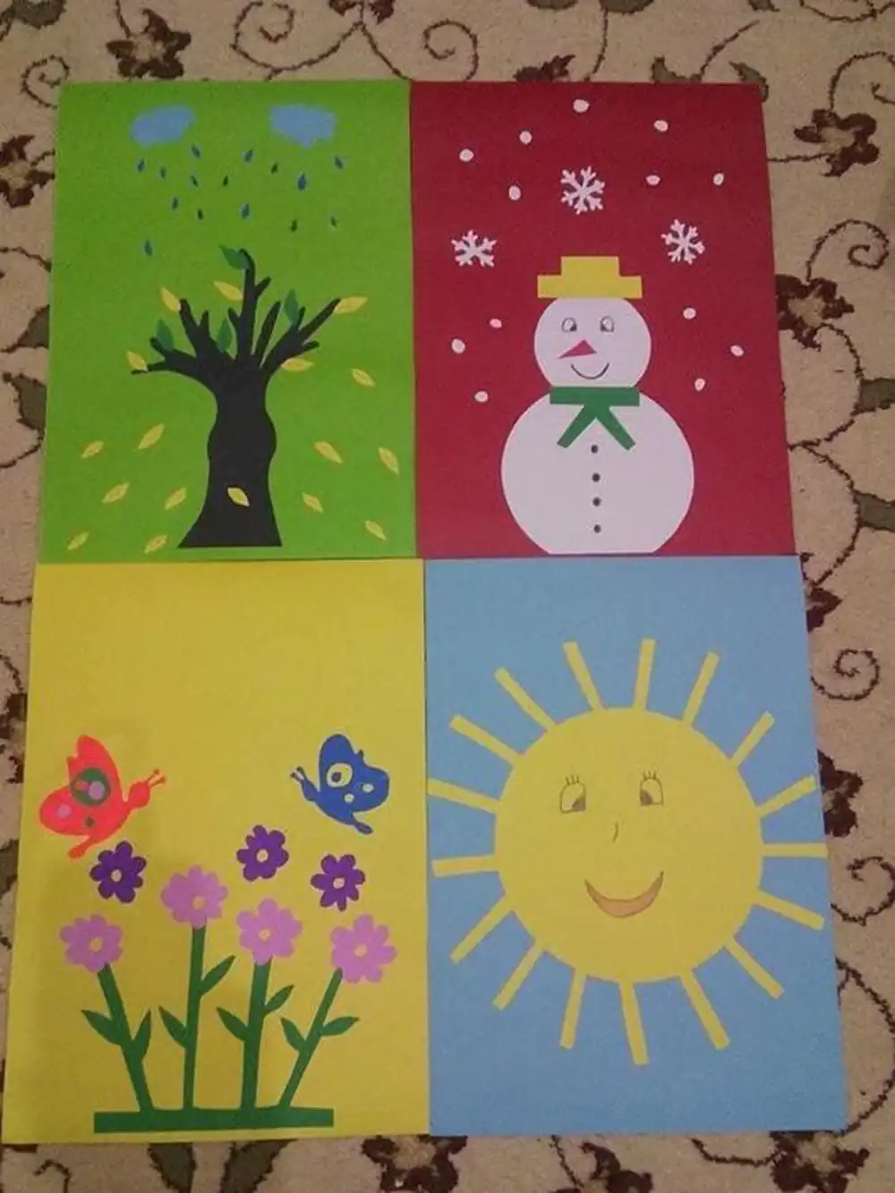 کاردستی چهار فصل برای کلاس اول