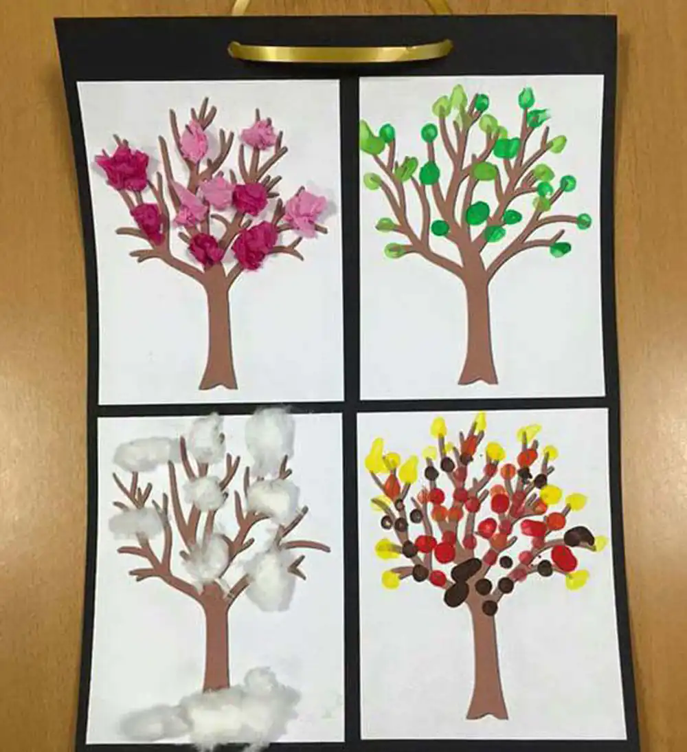 کاردستی چهار فصل برای کلاس اول