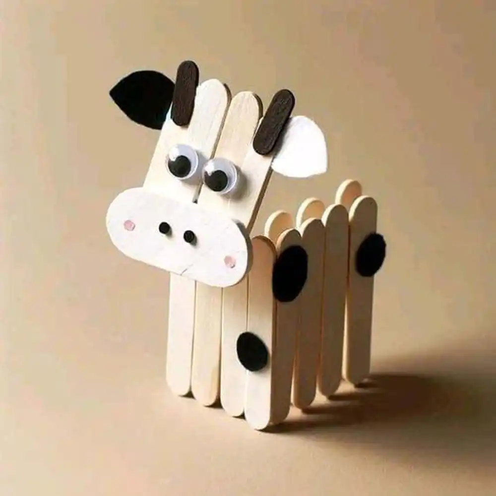 کاردستی گاو با چوب بستنی