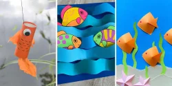 کاردستی ماهی آسان سرگرمی خانه و برای فعالیت مدرسه بچه ها