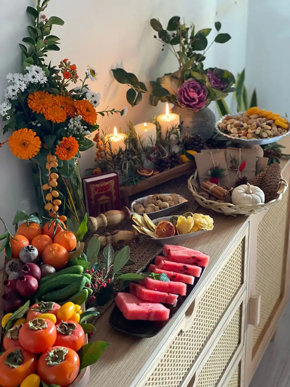 تزیین سفره شب یلدا باکلاس