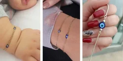 دستبند ظریف چشم نظر طلای نوزادی و بزرگسال جدیدترین گالری