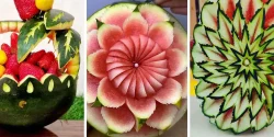 حکاکی روی هندوانه جدیدترین دیزاین های حرفه ای و مبتدی