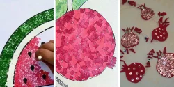 کاردستی شب یلدا برای مدرسه با ایده های خلاقانه انار و هندوانه ای