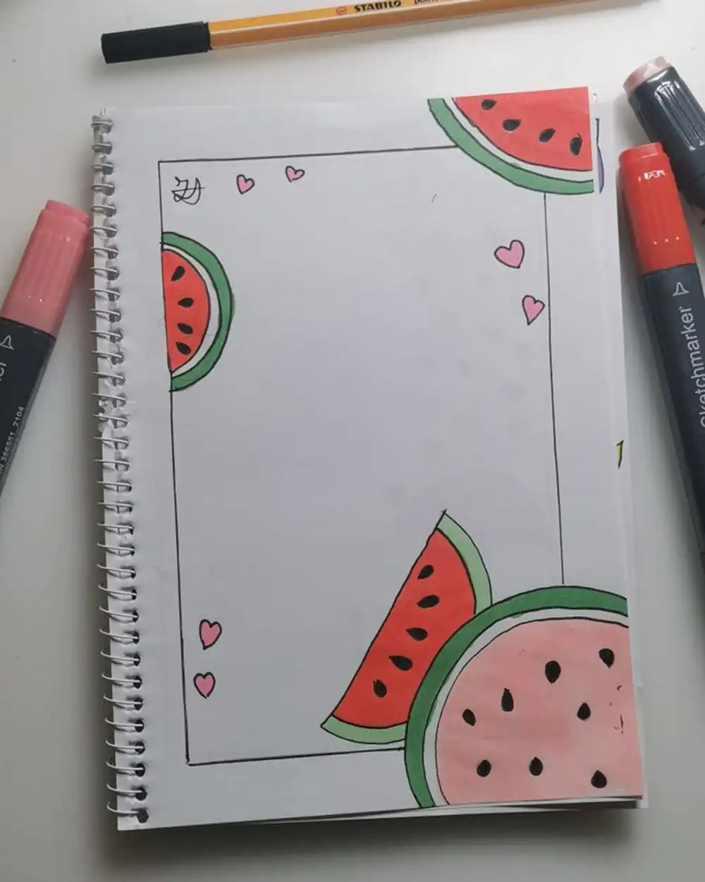 نقاشی کادر دفتر مشق آسان