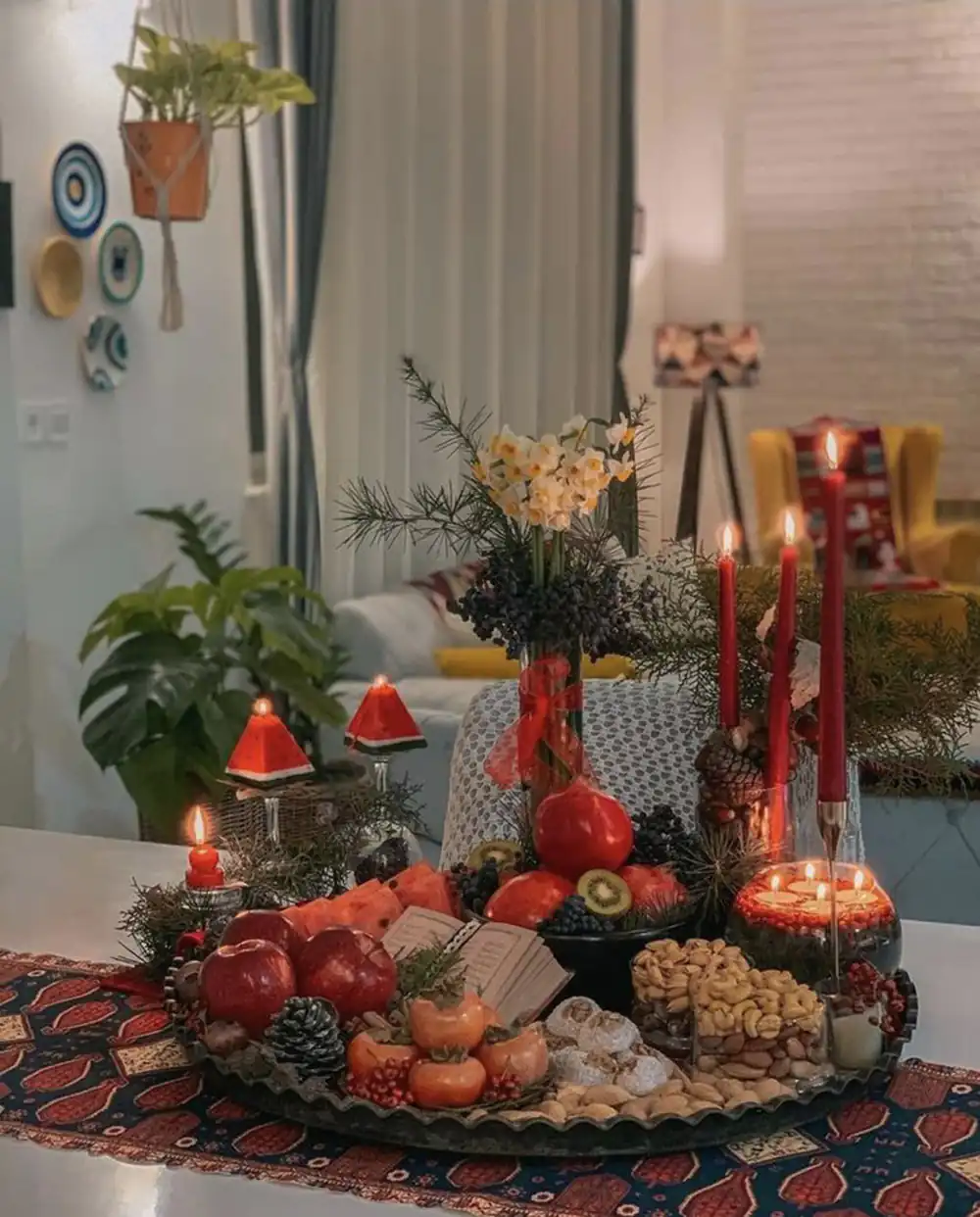 سفره شب یلدا ساده