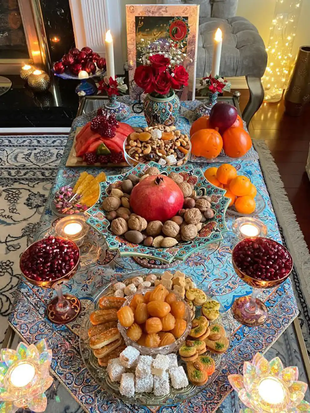 سفره شب یلدا ساده