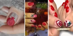 طراحی ناخن شب یلدا انار جدیدترین نمونه های ترند سال برای بانوان