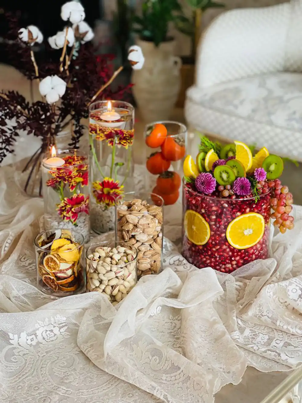 تزیین میز شب یلدا ساده