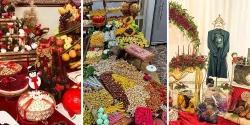 تزیین شب یلدا عروس اینستاگرام ایده های جذاب دیزاین با گل و میوه ها