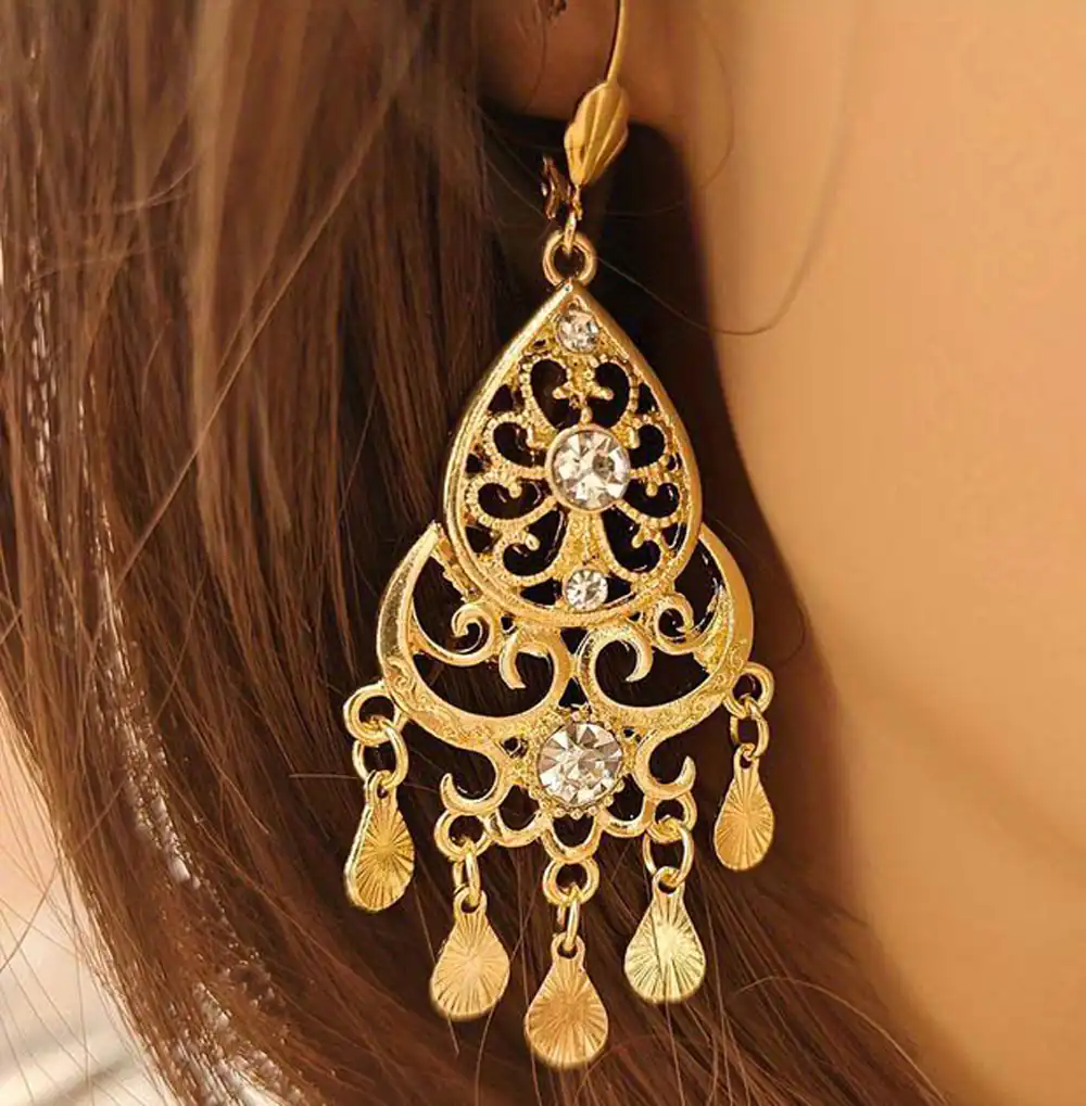 مدل گوشواره شرشره ای طلا