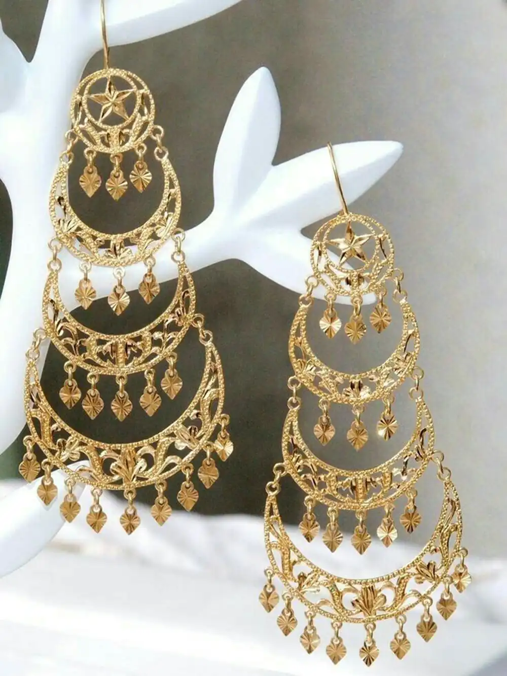 مدل گوشواره شرشره ای طلا