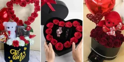 تزیین کادو ولنتاین با قلب و گل از جدیدترین ایده های پینترستی