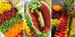 تزیین بشقاب میوه مهمان شیک و ساده برای بانوان خوش سلیقه