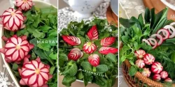 تزیین سبزی خوردن ساده برای بانوان خوش سلیقه و کدبانو