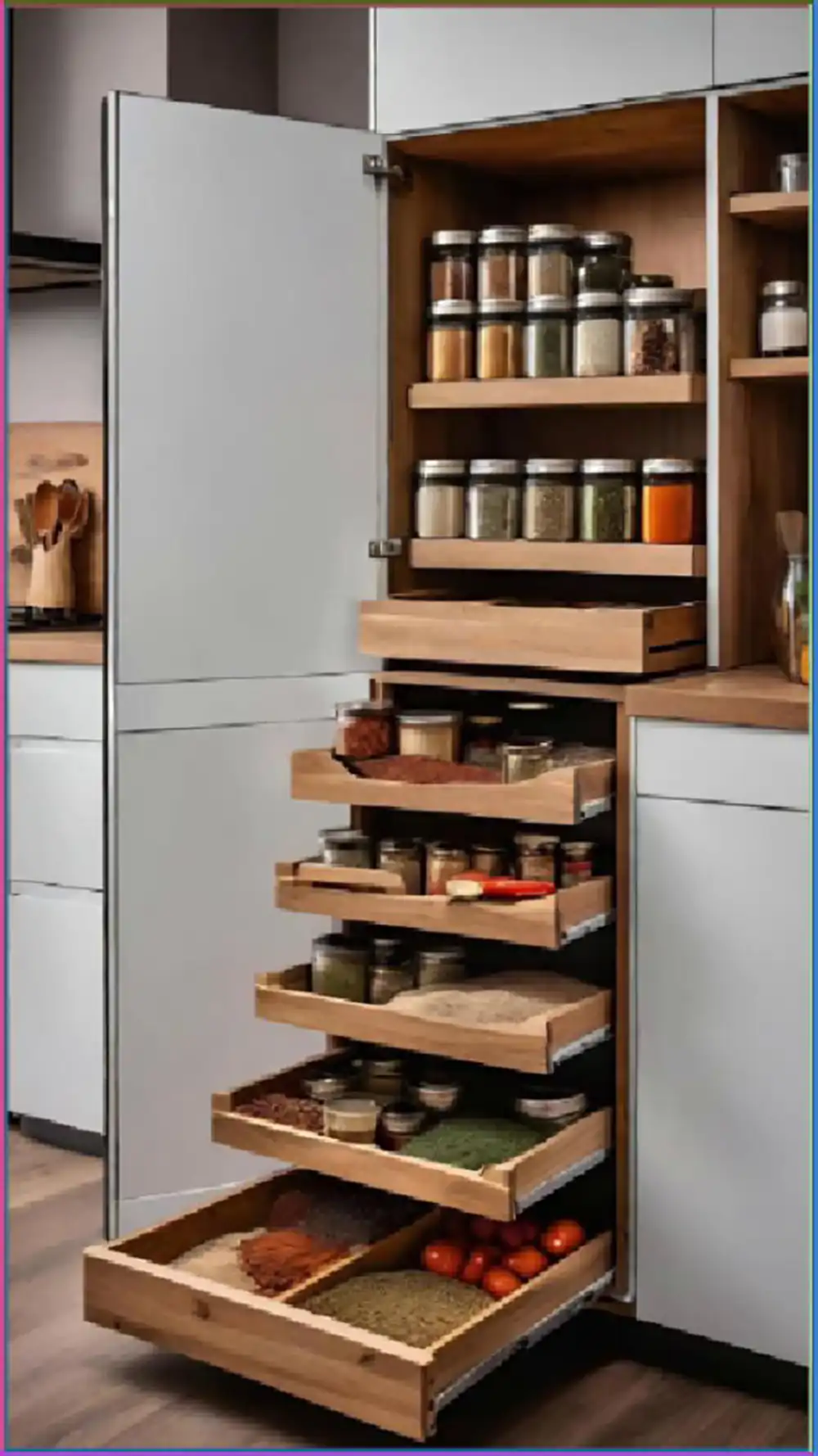 چیدمان مواد غذایی در کابینت