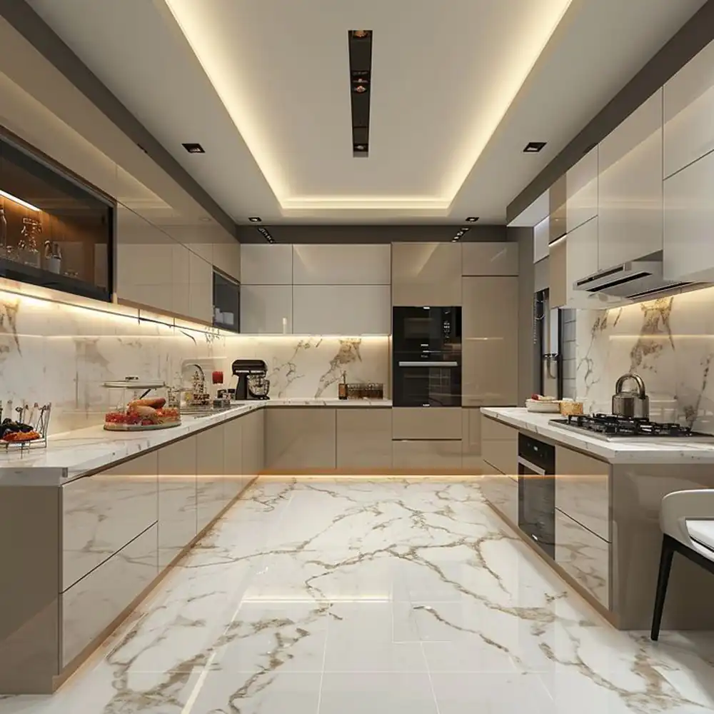مدل کابینت آشپزخانه سه طرفه