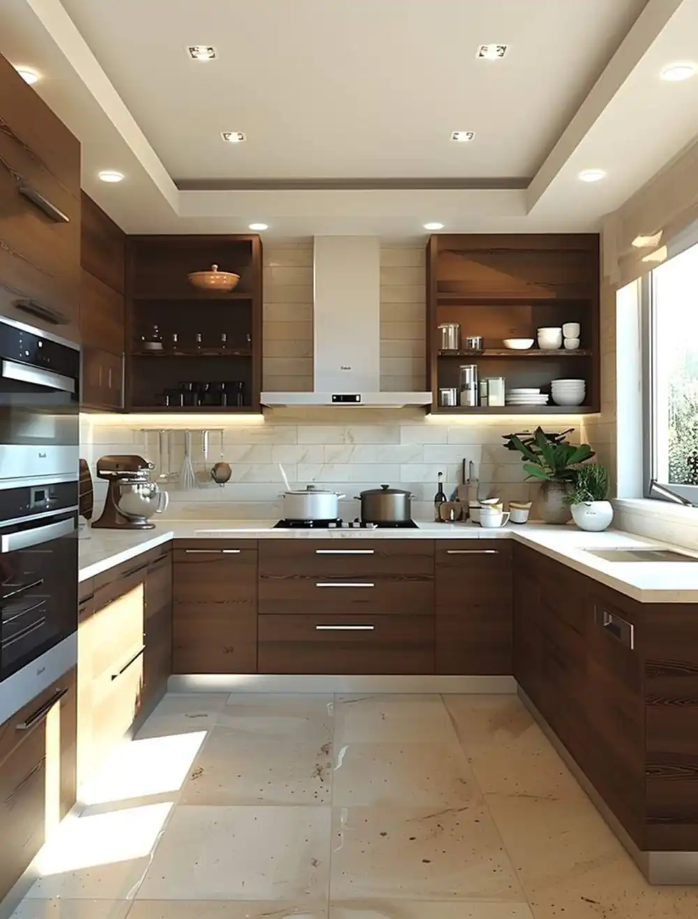 مدل کابینت آشپزخانه سه طرفه