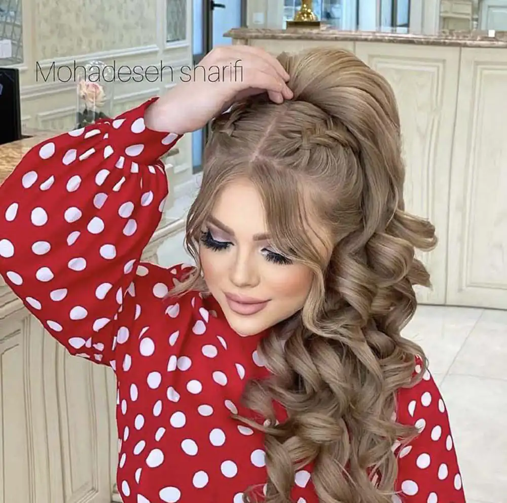 شینیون دم اسبی بالا
