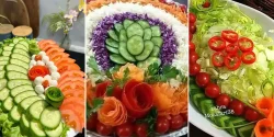 تزیین سالاد شیک و مجلسی با سبزیجات برای بانوان خوش سلیقه