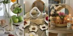 چیدمان میز هفت سین با تزیینات شیک و ساده برای عید امسال