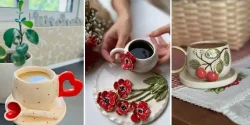 ست فنجان و نعلبکی فانتزی شیک و خاص برای افراد خوش ذوق و خوش سیلقه