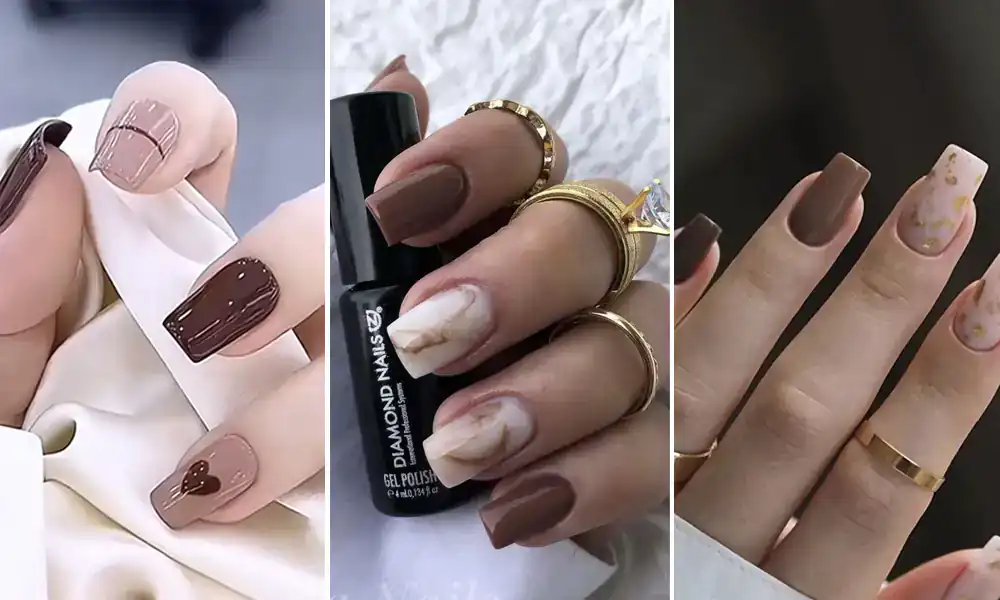 طراحی ناخن با رنگ شکلاتی،رنگ لاک قهوه ای شکلاتی،طرح ناخن شیک و باکلاس ۱۴۰۳،لاک قهوه ای خوشرنگ،طرح ناخن شیک و باکلاس تابستانی،رنگ ناخن کوتاه،رنگ ناخن زمستانی