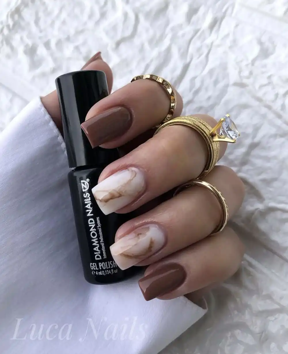 طراحی ناخن با رنگ شکلاتی