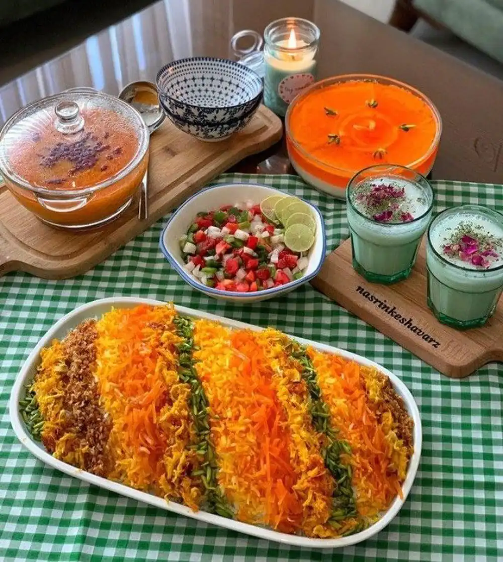 تزیین پلو با زعفران