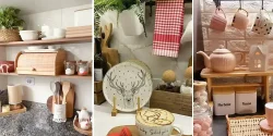 تزیین روی کابینت با وسایل شیک و بانکه های زیبا و خاص برای منازل امروزی