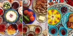تزیین سفره افطاری ساده و شیک برای مهمانی های ماه رمضان