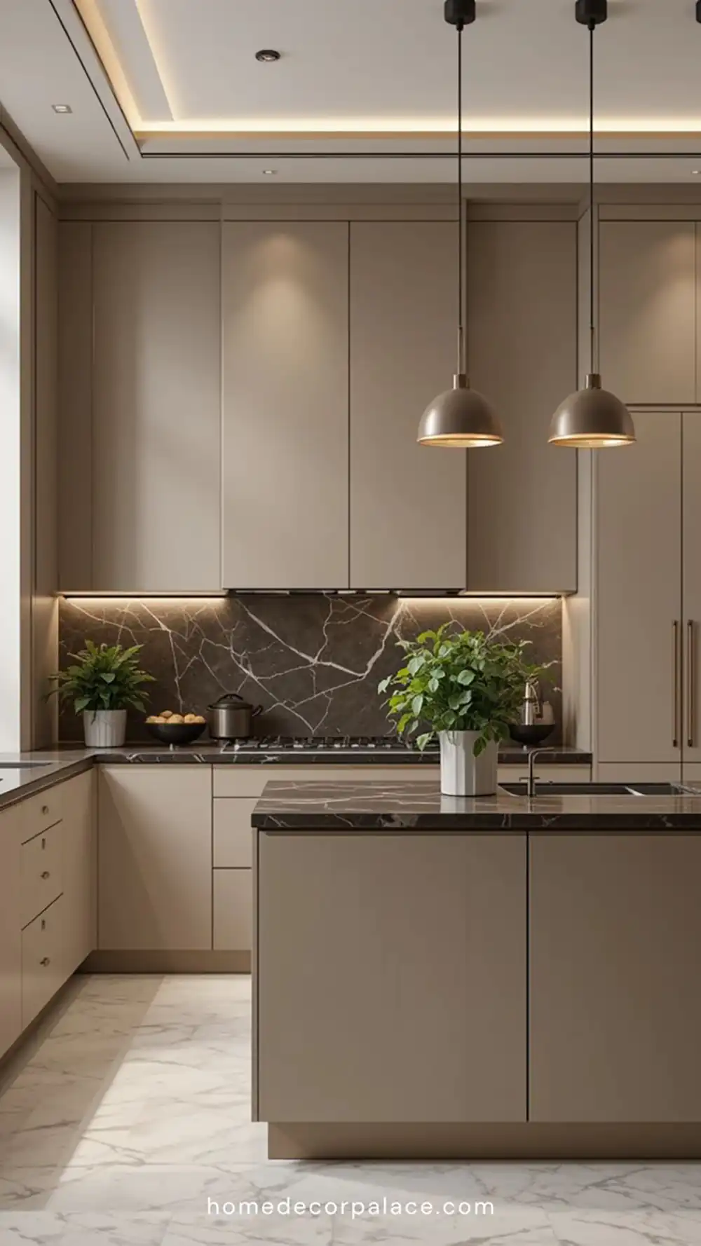 مدل کابینت آشپزخانه رنگ بژ